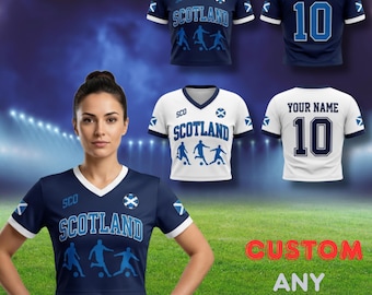 Scotland Soccer Fan Crop Top Jersey, Women's Football Supporter Apparel
