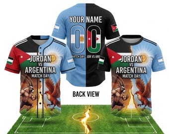 Jordan vs Argentina Fan Jersey, Baseball Shirt, T-Shirt, Polo (All Over Print)