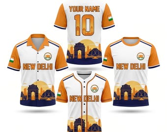 New Delhi Landmark Shirt Set, Baseball T Shirt Hawaiian Travel Tee