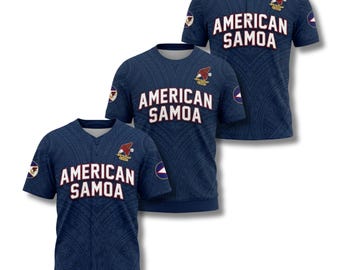 American Samoa Polynesian Inspired Baseball Jersey, Polo, T-Shirt Set