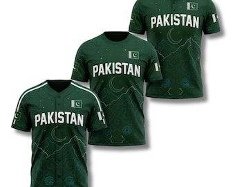 Pakistan Shirt Baseball Jersey Polo T Shirt, Flag Gift, Travel Fan Apparel