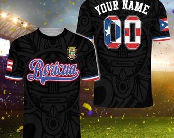 Puerto Rico Trikot: Personalisiertes Boricua Trikot, Unisex Fan Geschenk