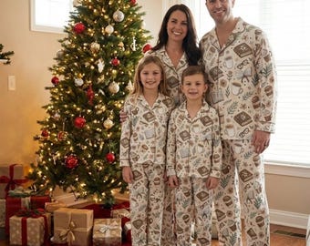 Book Lover Coffee Print Pajamas Set Button Top Pants or Shorts Cozy Sleepwear Gift