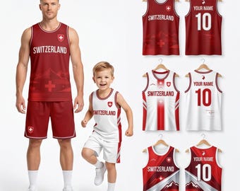 Switzerland Country Tank Top Set of 3, Personalized Family Sports Shirt