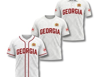 Georgia Baseball Jersey, Polo, T-Shirt Set, All Over Print Fan Wear