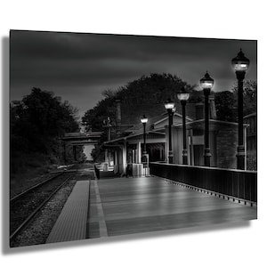 Black and White Train Station Print: Moody Urban Photography
