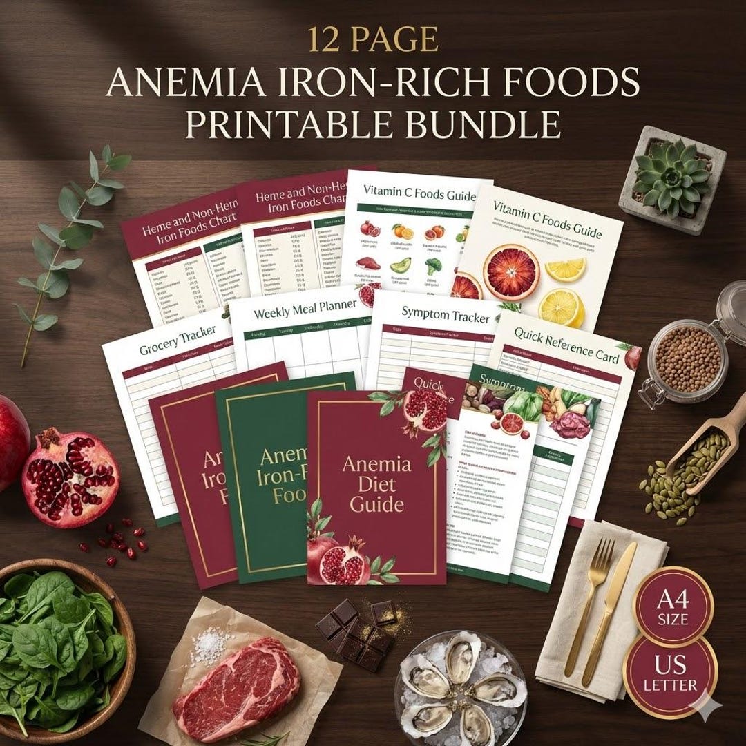 Iron Rich Foods List PDF, Anemia Diet Meal Planner, Vitamin C Guide - Etsy