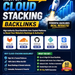 I will create high DA cloud stacking backlinks on GitHub, Cloudflare, Netlify & more