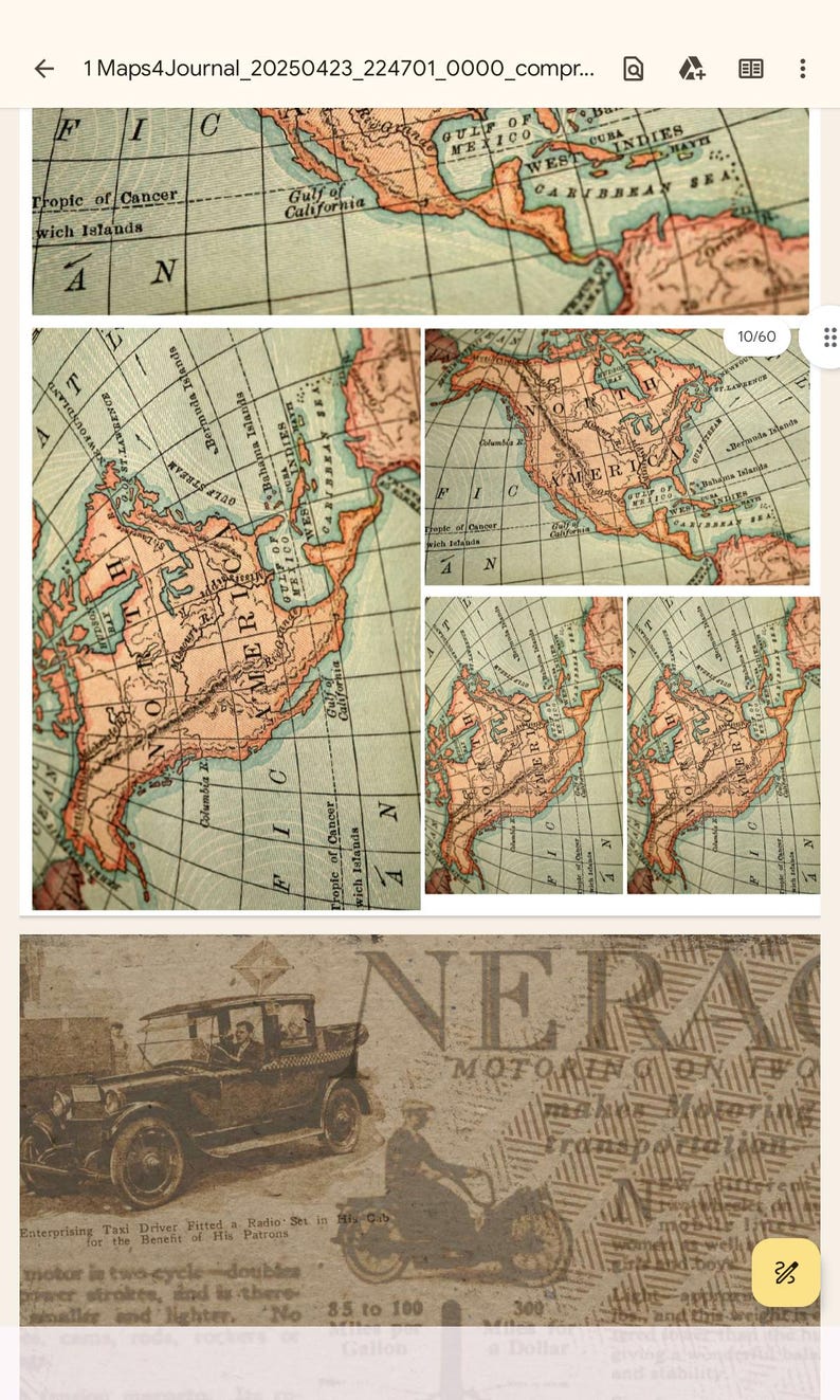 Antique-inspired Cartography Kit for Collage, Scrapbooking & Mixed ...
