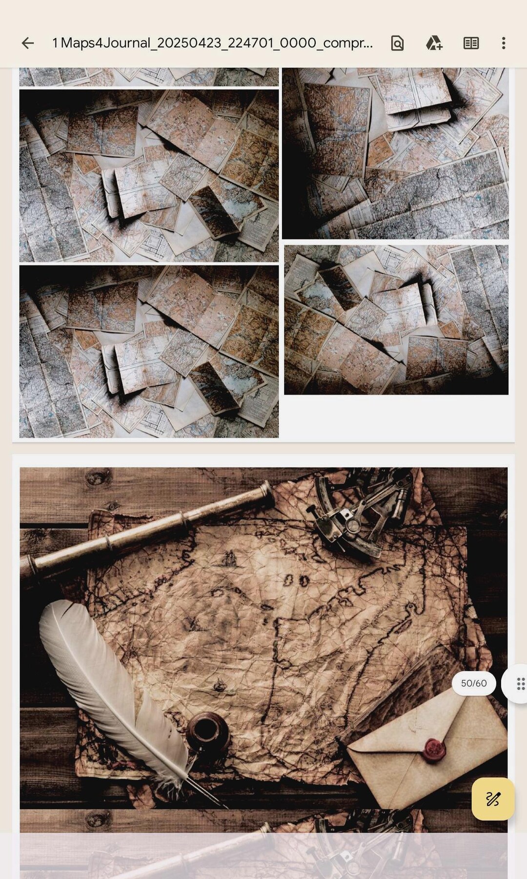 Antique-inspired Cartography Kit for Collage, Scrapbooking & Mixed ...