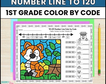 Tellen tot 120 op een getallenlijn | Wiskunde voor groep 1: Kleuren op code