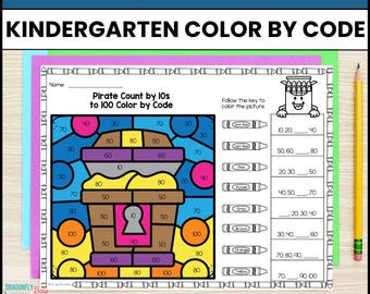 Tellen in stappen van 10 tot 100 | Wiskunde voor kleuters: Kleuren op code