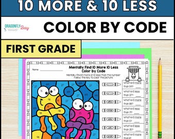 10 Meer & Minder Kleuren op Code | Plaatswaarde Rekenen voor Groep 1