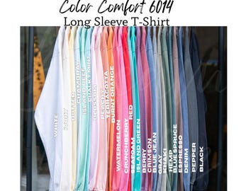 Comfort Colors 6014 Unisex Garment-dyed Long Sleeve T-Shirt Color Chart Mockup Custom color chart (Digital Download JPG)