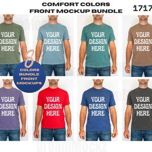 Maqueta de camiseta Comfort Colors C1717 BUNDLE / Maqueta de camiseta para hombre 1717 / Maqueta de modelo real / Estética simple para hombre Comfort Colors 1717