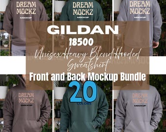 Gildan 18500 Hoodie Mockup Bundle | G185 Hooded Sweatshirt Mock-up Bundle | Real Model Mock | Minimal Neutral Male Mockup (Digital Download)