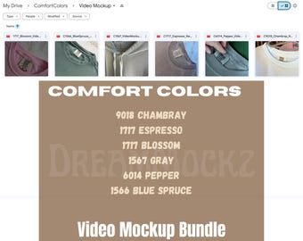 BUNDLE Comfort Colors 1717, 1566, 1466, 1567, 6014, 9018 Video Mockup (MP4 Digital Download)