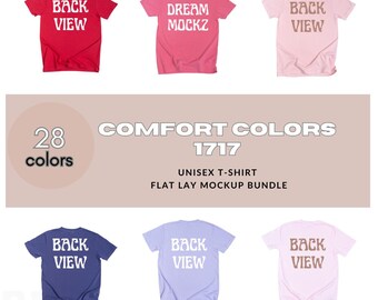 Comfort Colors 1717 T-Shirt Back Mockup | Flatlay Bundle (Digital Download)