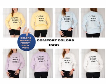 Comfort Colors 1566 Sweatshirt Mockup Bundle: Unisex Crew Neck (Digital Nedladdning)