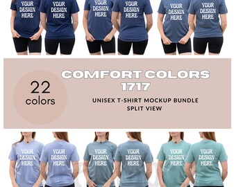 Comfort Colors 1717 T-Shirt Mockup Bundle: Front & Back View (Digital Download)