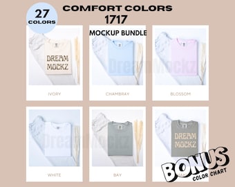 Comfort Colors 1717 27 Mockup Bundle: T-shirt Boho Flat Lay (download digitale)
