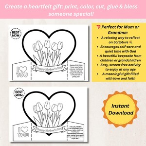 Mother’s Day Bible Verse Card I Mother's Day Coloring Card Printable ...