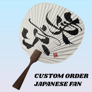 Abanico tradicional japonés personalizado: caligrafía personalizada por un artista profesional para festivales, regalos, interiores y eventos especiales | Siente Japón