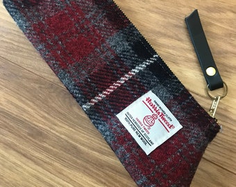 New. Beautiful hand crafted Harris Tweed 3D pencil case, gadget case charger case gift for him her Scottish