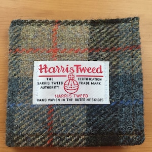 Carteira masculina, carteira Harris tweed, carteira de couro, carteira xadrez, carteira tartan, carteira feita à mão, presente para ele, presente para o pai, presente para o marido