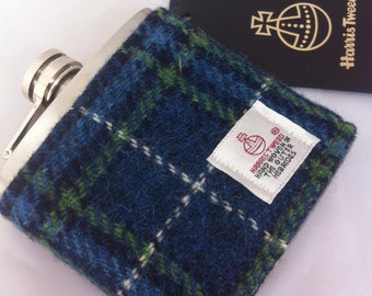 Piersiówka Harris Tweed, 6 uncji, prezent w szkocką kratę
