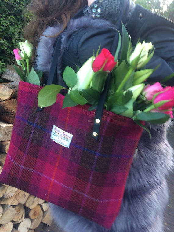 Scottish gift, Harris tweed bag plaid purse Harris tweed purse tartan purse