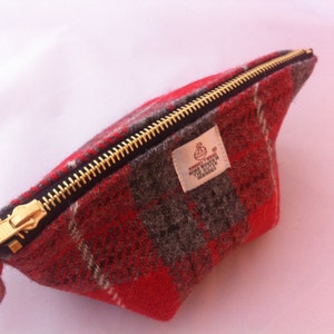 Ladies Harris tweed cosmetic pouch tartan gift Scottish gift