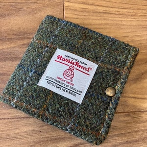 Mans Harris tweed wallet bill fold made in Scotland gift  wool vegetarian plaid Scottish British UK groomsmen gift man gift