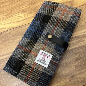 Harris tweed wallet, mans wallet, leather wallet,mens wallet