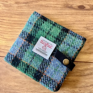 Harris tweed mans wallet made in Scotland gift Scottish wool vegetarian  wool plaid tartan UK British