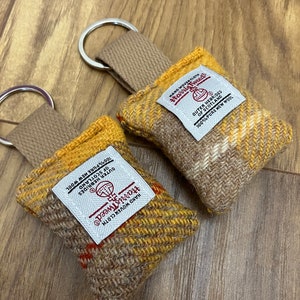 Harris tweed porte-clés tartan à carreaux cadeau écossais pour lui sa maman papa cuir frère petit ami petite amie