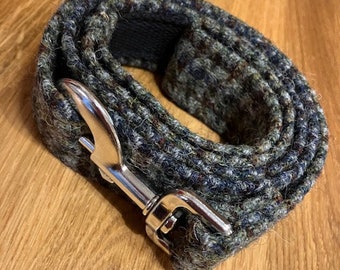 Handcrafted Harris Tweed Dog Leash, Plaid Dog Lead