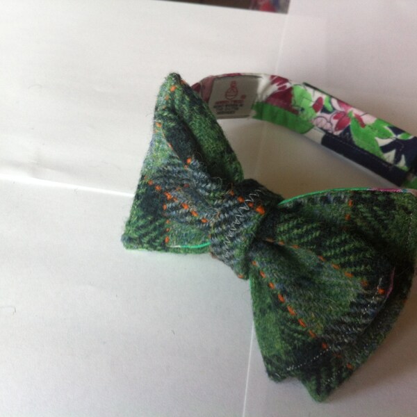 Harris tweed bow tie made in Scotland gift men groomsmen vegetarian