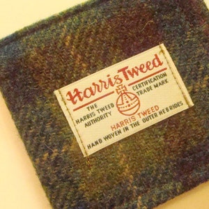 Mans Harris tweed wallet bill fold made in Scotland gift  wool vegetarian plaid Scottish British UK