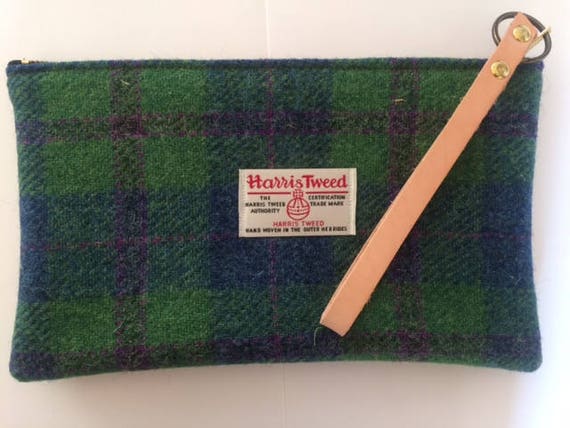 Harris Tweed Clutch Bag Green Blue Harris Tweed Clutch Bag Purse