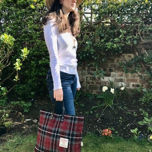 Harris tweed bag, Harris tweed purse, Harris tweed tote, plaid tote, plaid purse, tartan bag, gift for her, Scottish gift