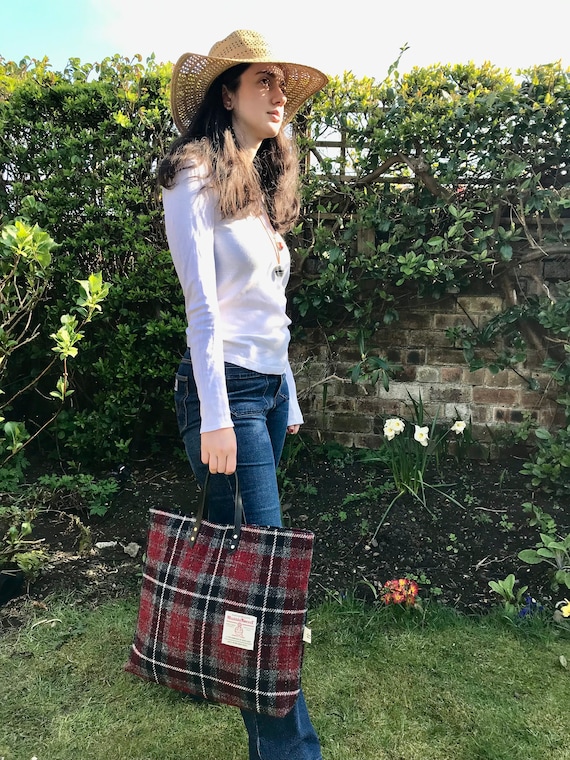 Harris tweed shop bucket bag