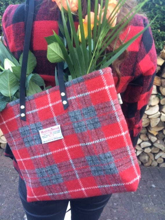 Scottish gift, Harris tweed bag plaid purse Harris tweed purse tartan purse