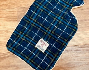 Harris tweed hot water bottle cover, gift for him, dad gift, pain relief, relax, , husband gift boyfriend gift, plaid cushion, plaid throw,