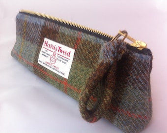 Mans Harris tweed pencil case made in Scotland gift man gift woman gift Scottish vegetarian  wool tartan