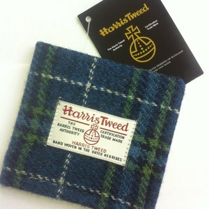 Harris tweed wallet made in Scotland man gift groomsmen gift tartan gift wool vegetarian british