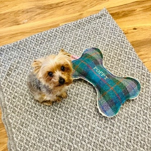 Harris tweed bone cushion, dog gift, gift for him, gift for her, pet pillow