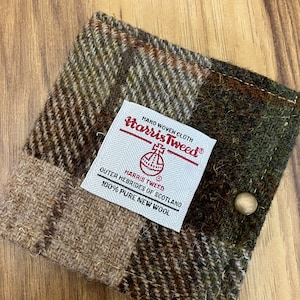 Harris tweed wallet made in Scotland man gift groomsmen gift tartan gift wool vegetarian british