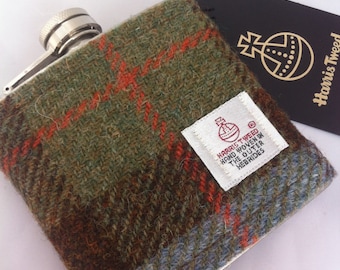 Piersiówka Harris Tweed 6 uncji, wyprodukowana w Szkocji