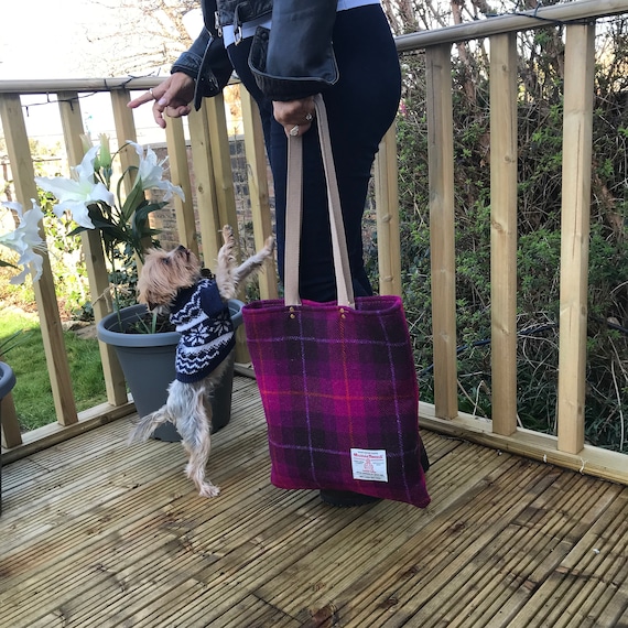 Dunbar Handmade Harris tweed tote bag purse shopping bag gift for
